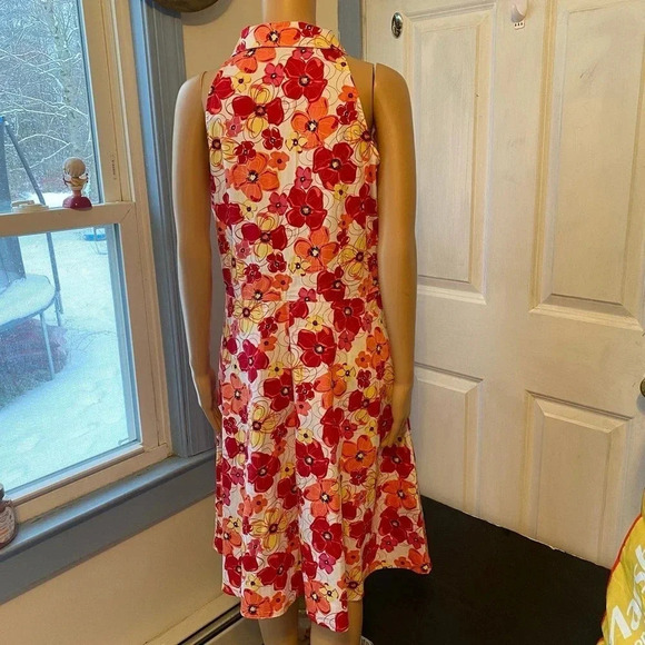 Bay Studios Cottagecore Floral Sleeveless Fit  Flare Midi Dress Women 14 Stretch - Picture 6 of 6